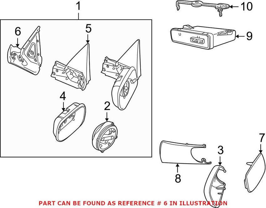 Side Mirror Gasket Passenger Side Genuine Saab 5113857